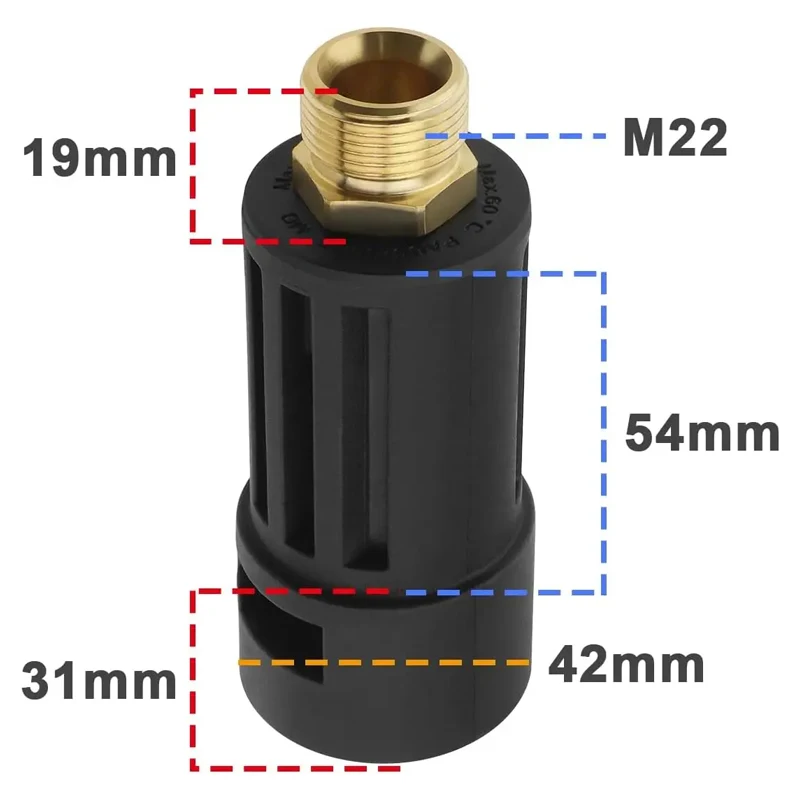 Adapter pistoletu do myjki ciśnieniowej z szybkozłączem męskim M22 kompatybilny z myjką wysokociśnieniową Karcher K2 K3 K4 K5 K6 K7