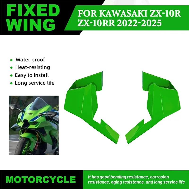 

For Kawasaki ZX-10R ZX-10RR 2022-2025 ABS Motorcycle Aerodynamic Fixed Wing Spoiler Windshield Wing Side Winglet Wing Aileron