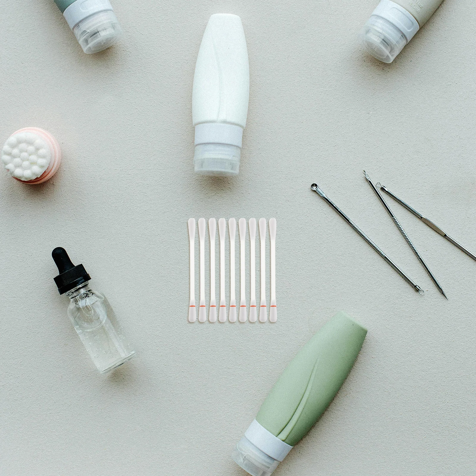 1 صندوق مزدوج نهاية مسحات القطن المالحة الاستخدام الطبي تنظيف العين الأنف المتاح لينة القطن العصي مسحات السلامة السفر