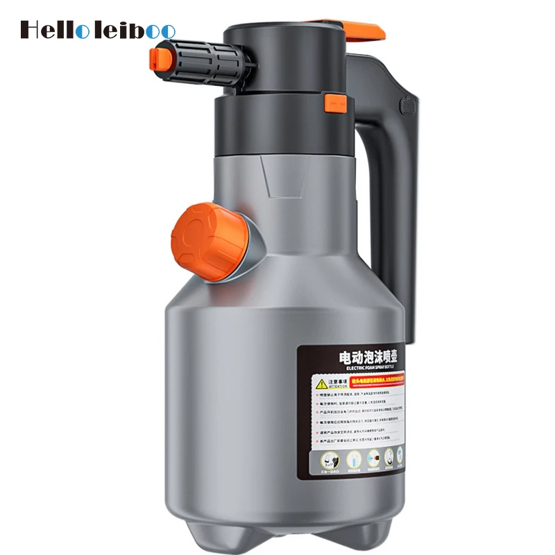 LEIBOO 2L Powerful Electric Foam Sprayer Car Wash Snow Foam Spray Bottle Rechargeable Auto Wash Sprayer Can Car Accessories