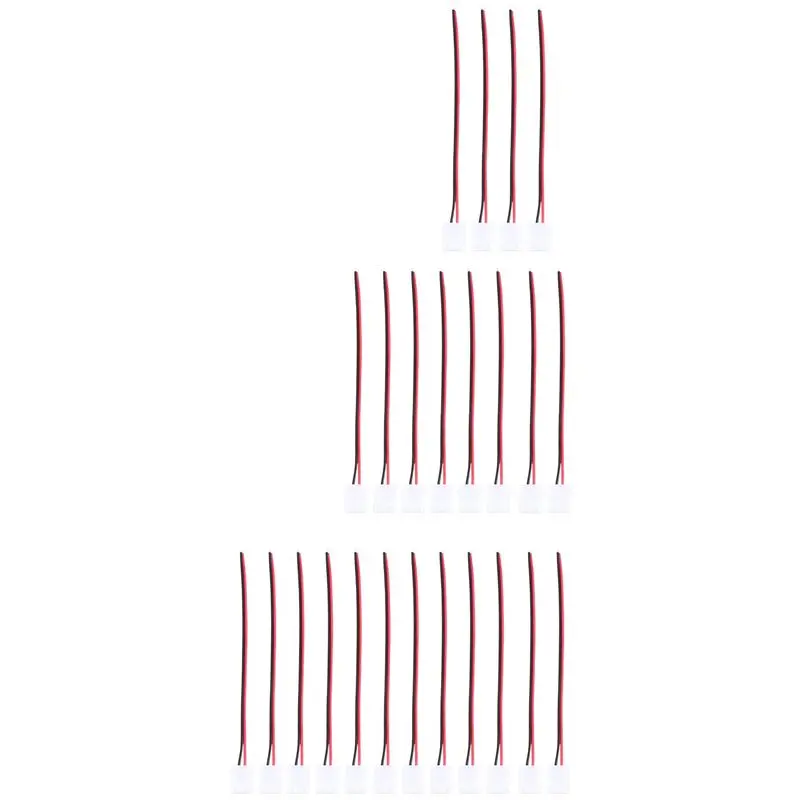 

AB46-24Pcs 8 мм 2-контактный соединитель для светодиодных лент шириной 8 мм, гибких SMD 3528 2835, одноцветных светодиодных лент, без пайки