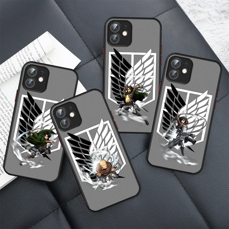 Anime Attack on Titan For Apple iPhone 15 14 13 12 mini 11 XS XR X 8 7 Pro Max Plus  Frosted Translucent Soft  Phone Case