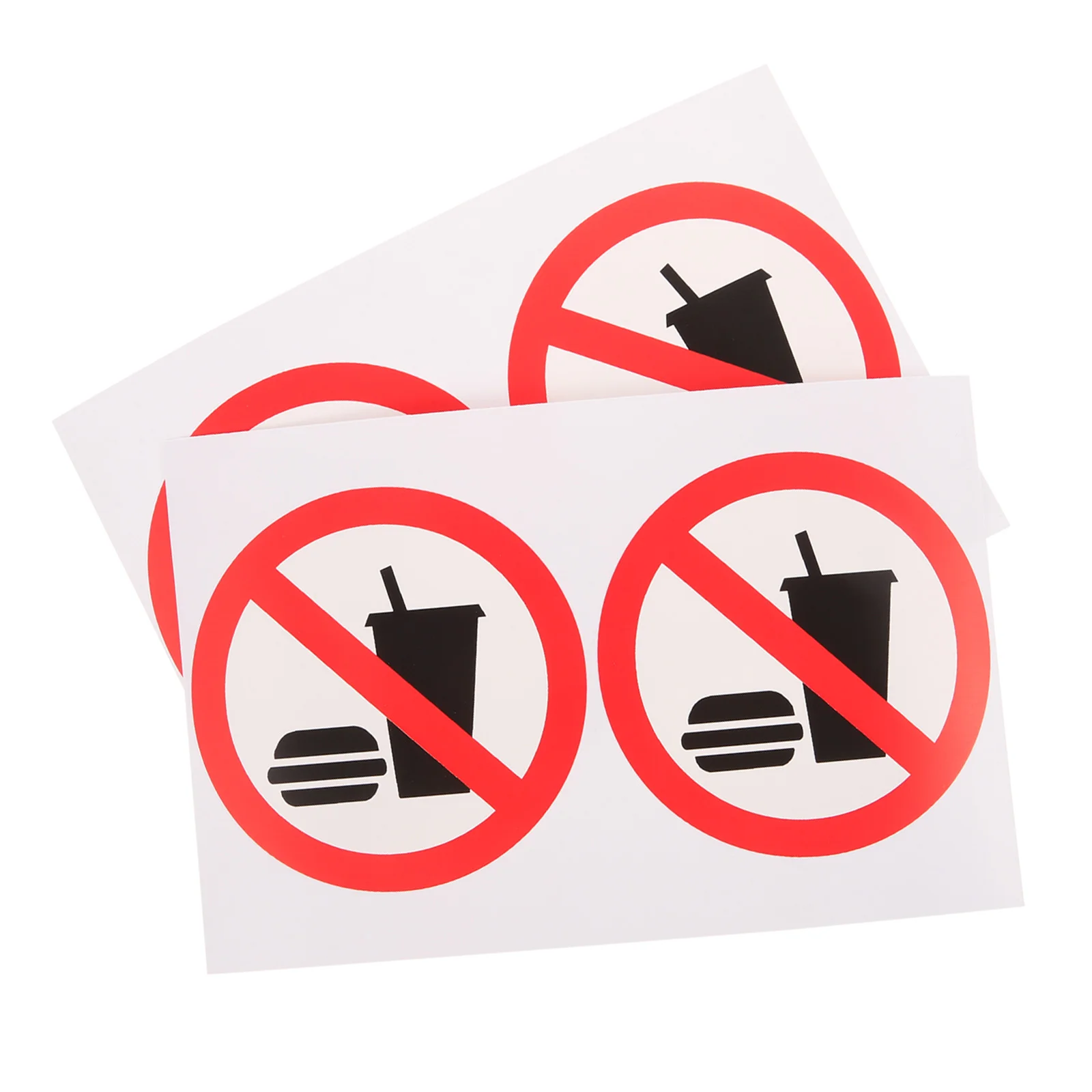 4 Pcs Label Stickers No Eating or Drinking Wall Sign for Shop Applique Warehouse Warning Labels outside Food