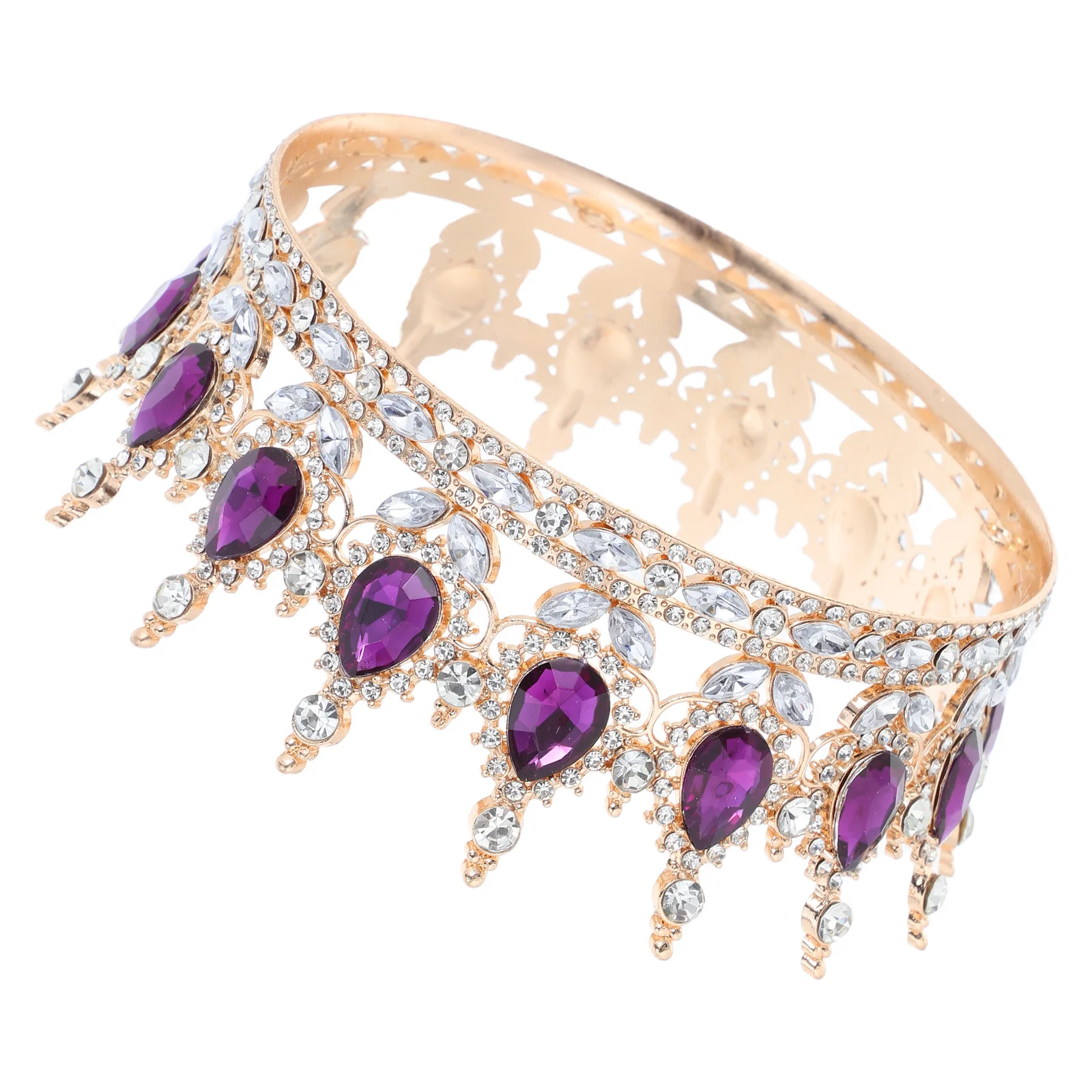 

Baroque Bridal Golden Crown Rhinestone Tiara for Brides Women Wedding Party Queen Headband Hair Accessories