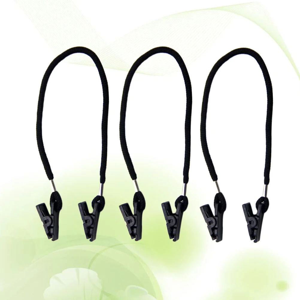 

3pcs Nylon Lanyard Clips Adjustable Rope Straps For Hats Scarfs Windproof Outdoor Sports Retainer Multipurpose Plastic Cord