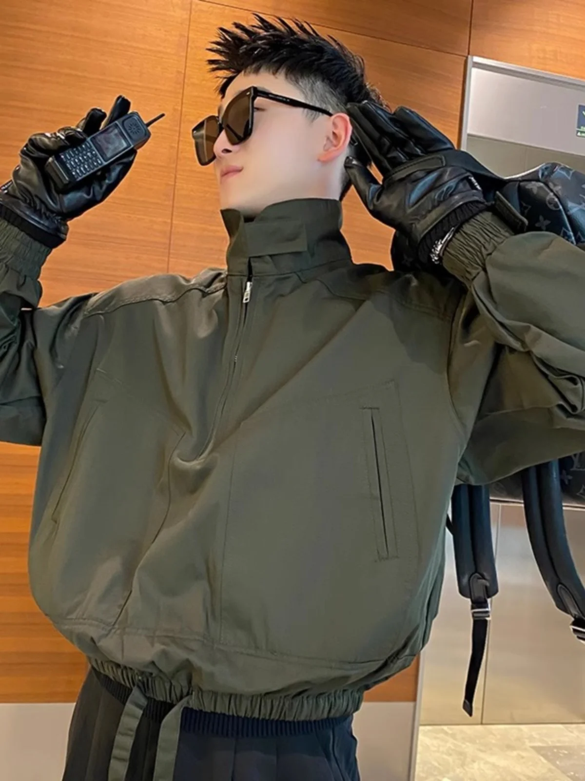 

Military een Zipper Jaet Men's Casual Sle Faion Brand American Leisure ort Coat Windproof Stand Fit Youth Jaet