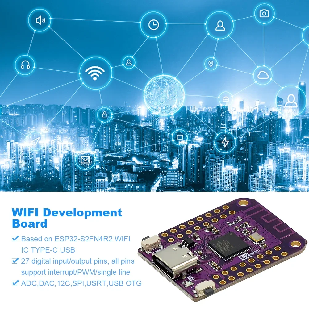 20-1pc ESP32 S2 Mini V1.0.0 WiFi Module Development Board Based ESP32-S2FN4R2 4MB FLASH 2MB PSRAM Development Board for Arduino