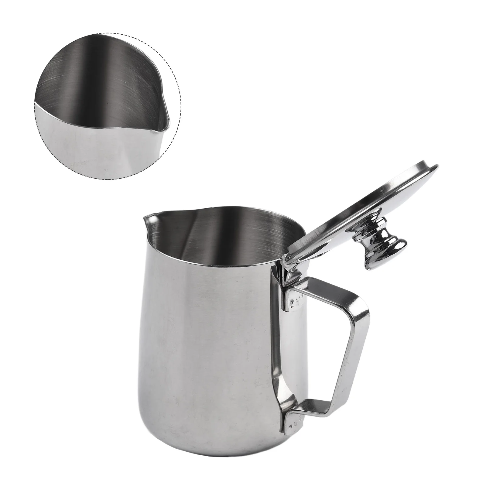 Create Fantastic Milk Coffee Foam Kettle Milk Frothing Package Content Special Lid Design Thick And Comfortable Body
