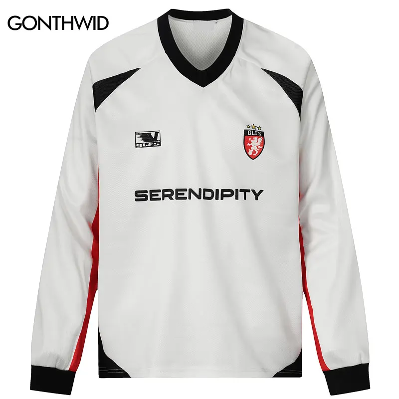 

Винтажная сетчатая футболка Y2K с графическим принтом в стиле пэчворк, спортивная рубашка с длинными рукавами, уличная одежда в стиле хип-хоп, Harajuku, повседневная свободная рубашка с v-образным вырезом