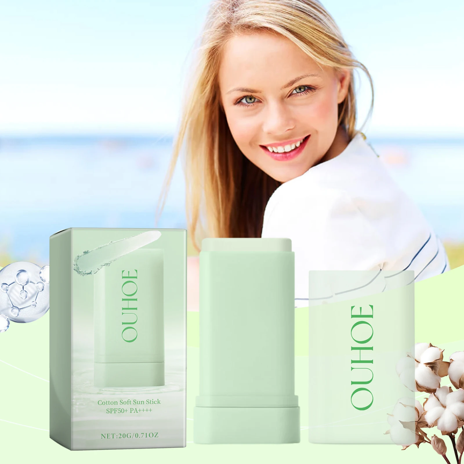 Soft Protective Stick Summer Outdoor UV Moisturizing Refreshing Non-Greasy Comfortable Silky Protective Feeling