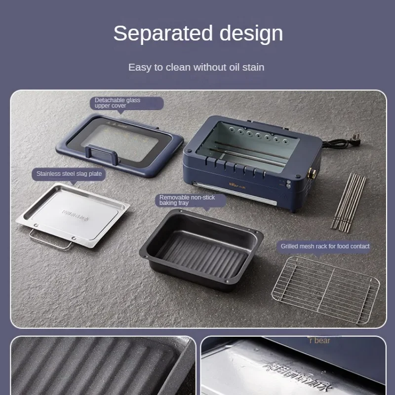 Forno Elétrico, Bandeja de cozimento elétrica, Churrasco, Churrasco Interno Multifuncional Doméstico, Cozinha Rotativa Automática
