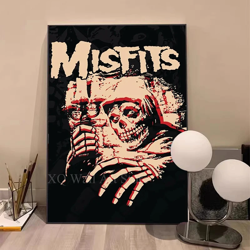 Misfits Hot Poster Horror Punk Rock Music Canvas Painting Wall Art Picture Retro Posters Prints for Bedroom Bar Club Home Decor