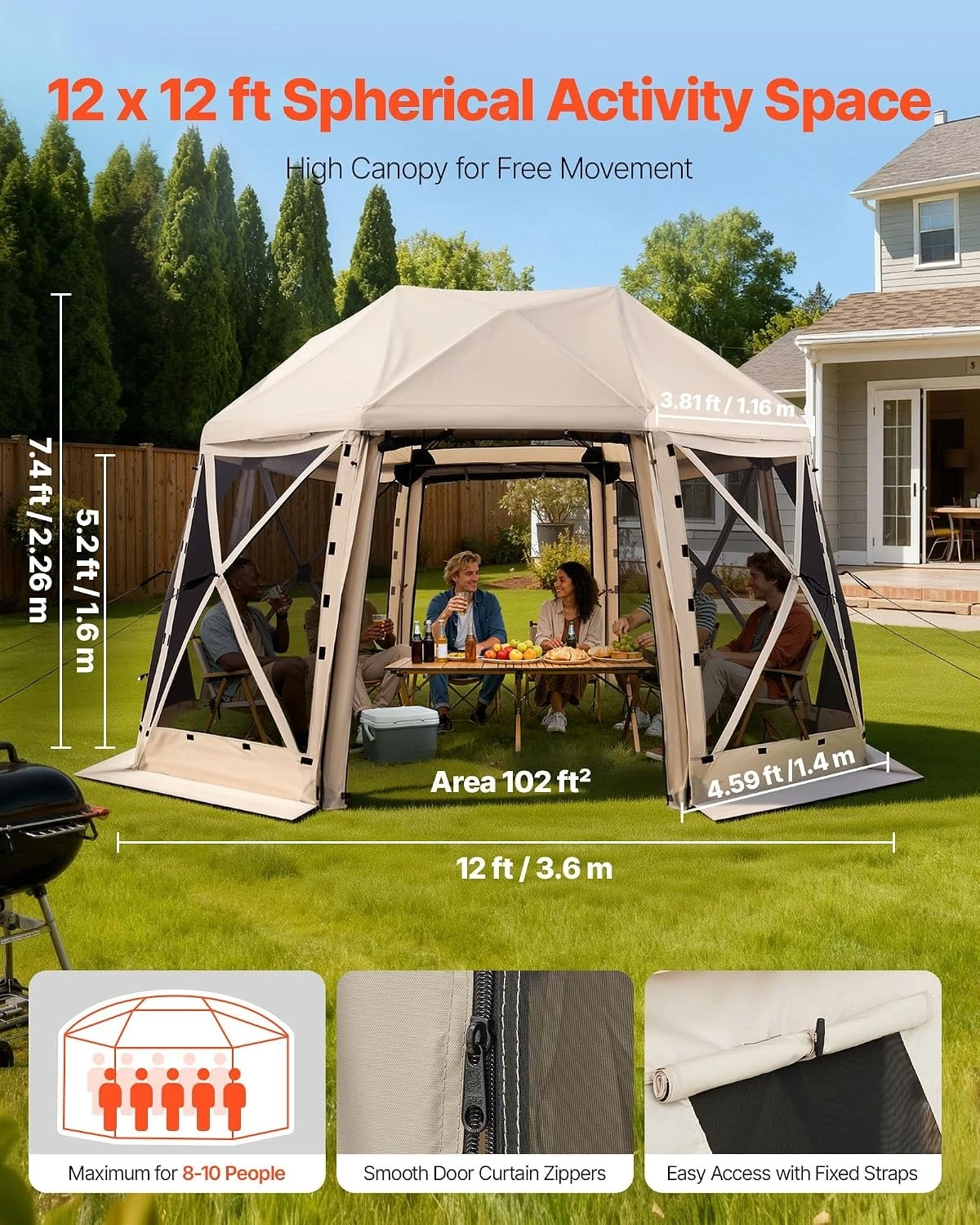 Tenda Gazebo Pop-Up de 12x12 P - Screen Top Mesh avaliação e preço