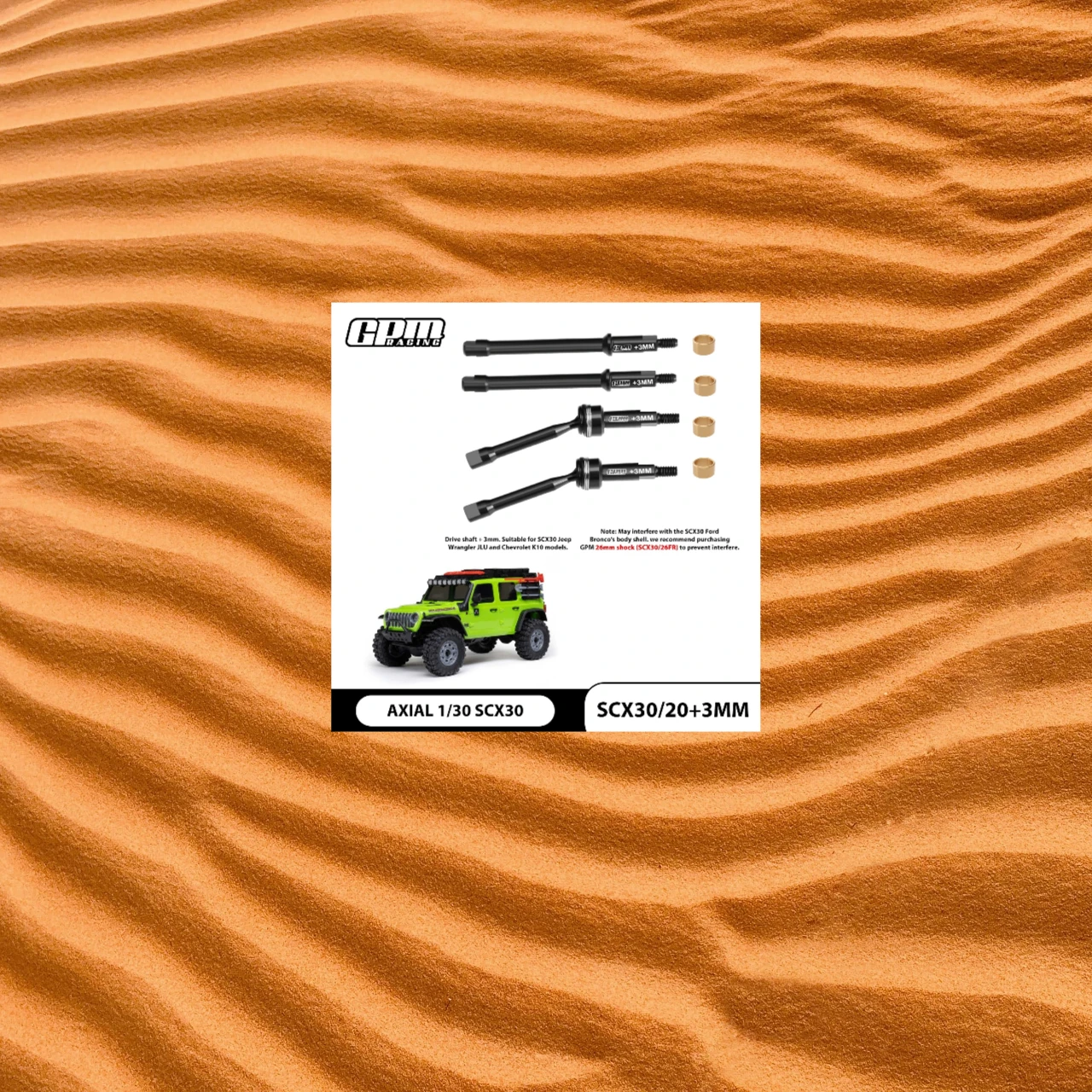 

Вал приводной GPM 4140 из стали (+3 мм) для AXIAL 1/30 SCX30 Ford Bronco Jeep Wrangler JLU