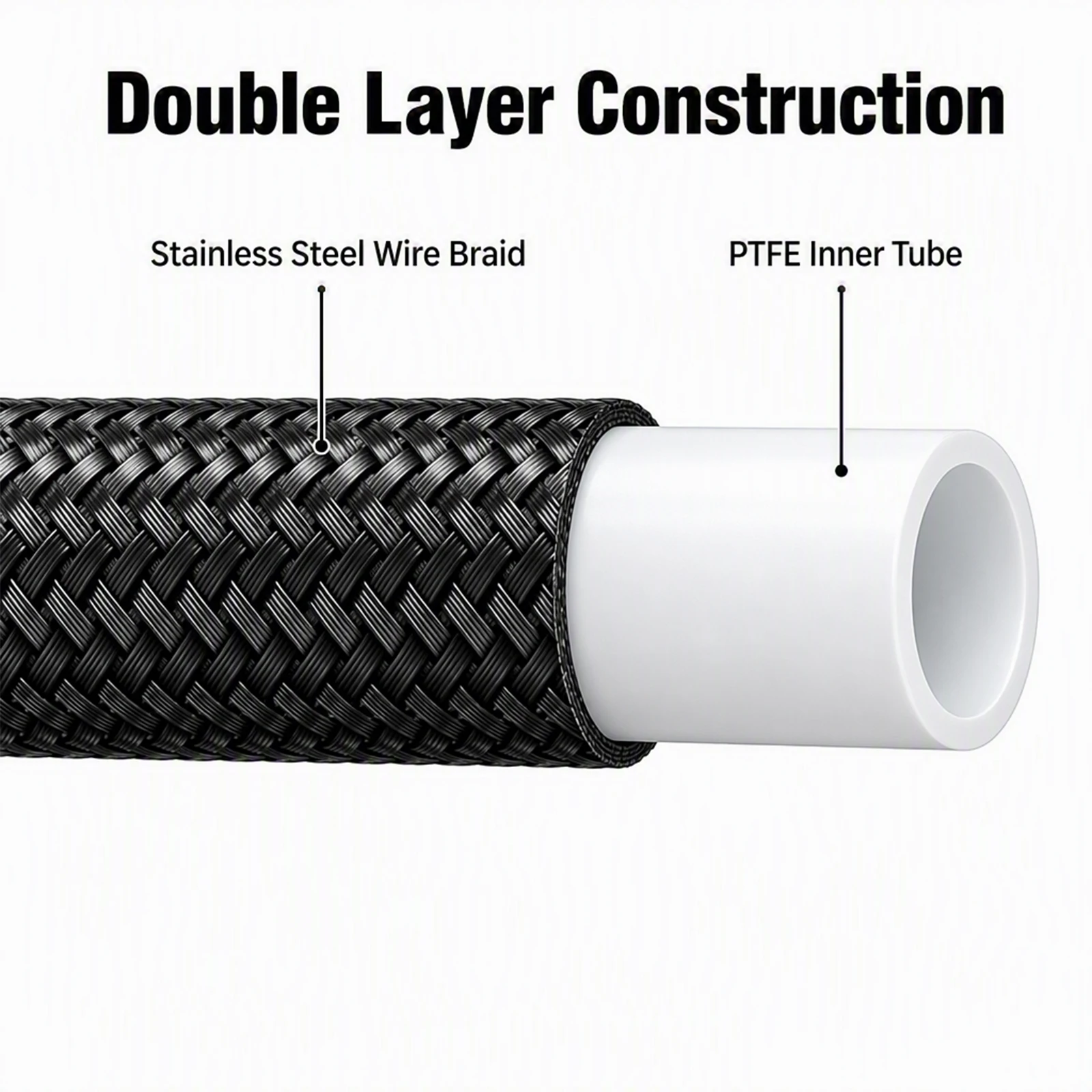 AN4 PTFE Hose Black Stainless Steel Braided Racing Break Line For E85 Fuel Line Cooler Cooling Pipe AN4 1M 3M 5M