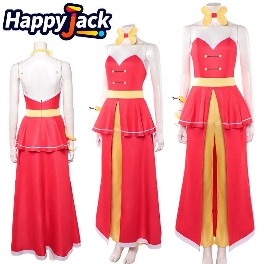 

Charlie Cosplay Morningstar Costume Cartoon Hotel Disguise Women Adult Top Pants Neckwear Outfits Halloween Carnival Party Suit