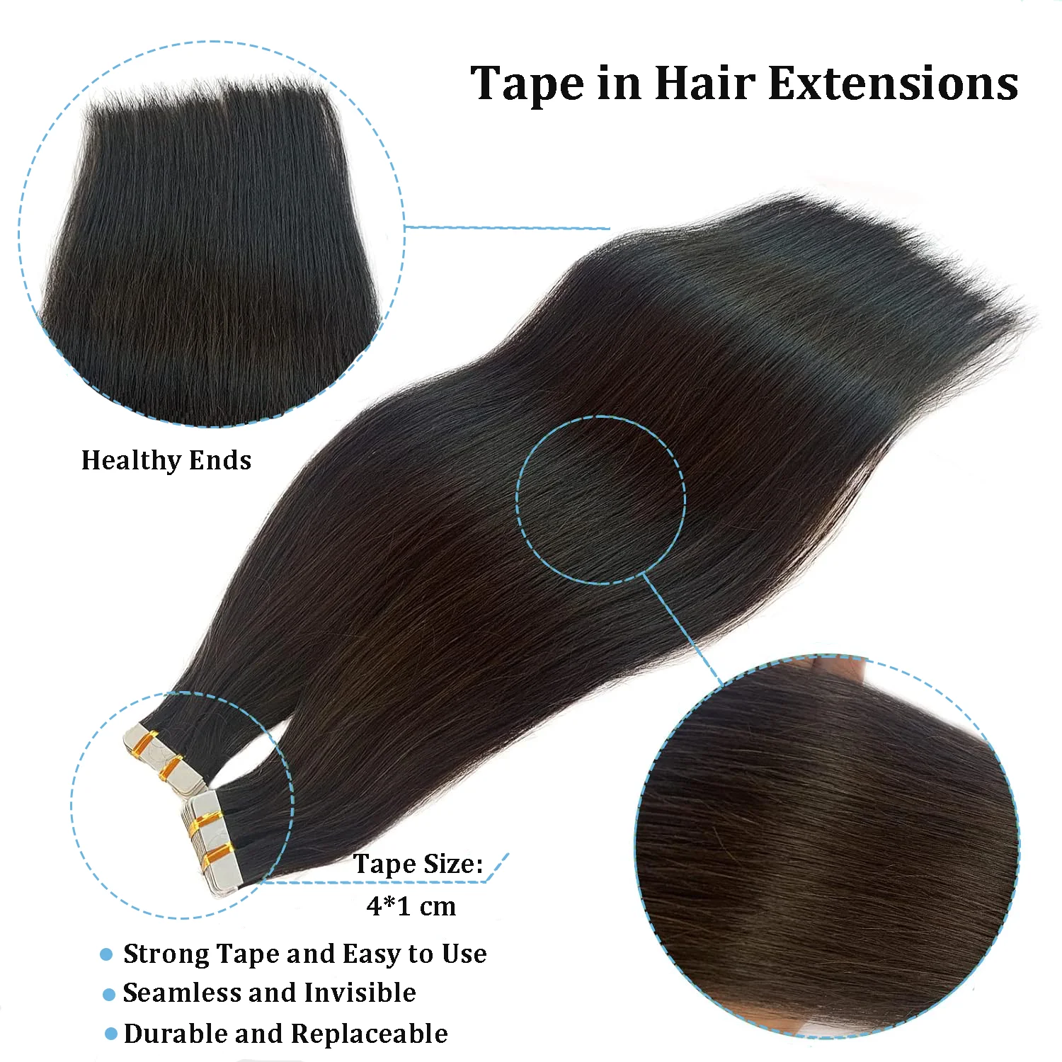 Tape in Human Hair Extension Straight Brazilian Human Hair Extension 2.5g 20pcs 50g Tapes Hair 100% Human Hair Natural Tape Hair image 4