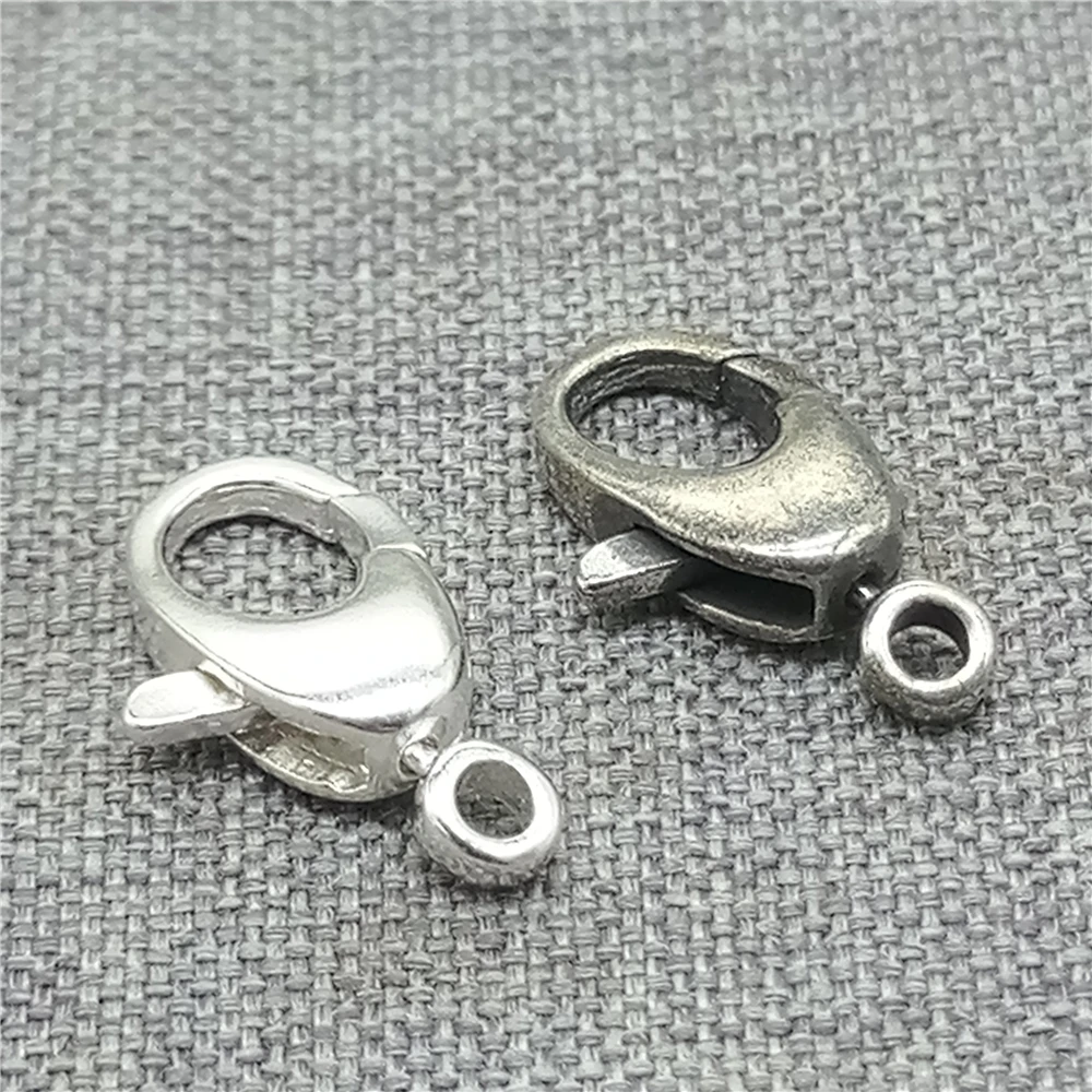 1 Piece Oval Trigger Lobster Clasp in 925 Sterling Silver with Rotating Jump Ring