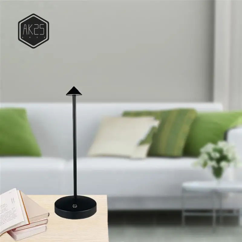 

AK25-1800Mah Перезаряжаемая светодиодная настольная лампа для спальни, ресторана, украшение, светло-черный