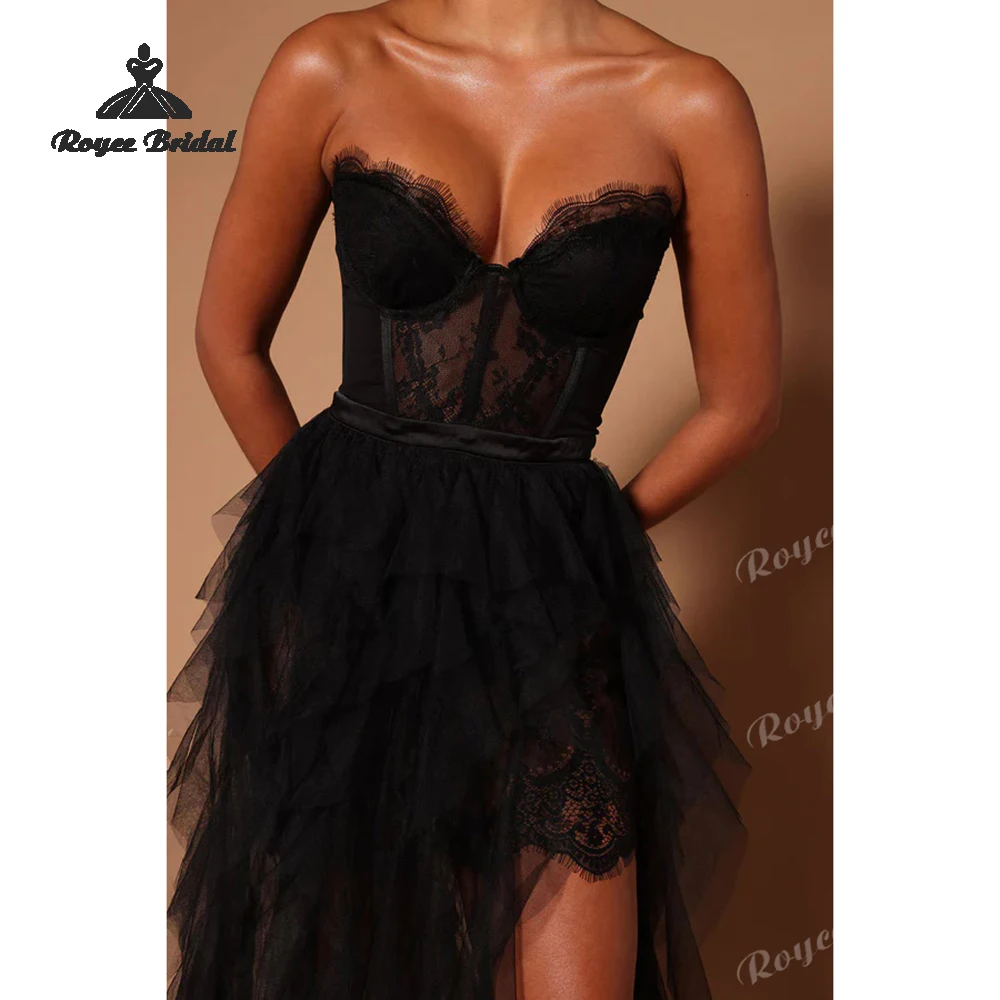 Sexy Tiered A Line Dresses Evening 2026 Strapless High Side Slit Women's Formal Evening Gowns Customized فساتين سهر - Image 5