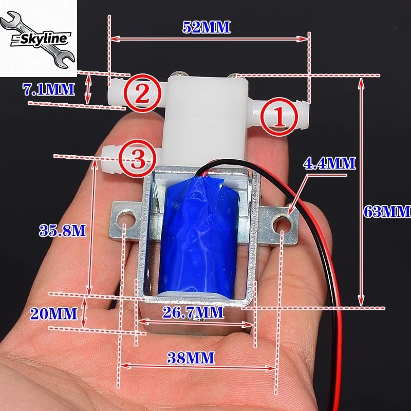 DC 6V 12V 24V, two-position three-way water valve Micro solenoid valve Water level control Water valve Coffee machine