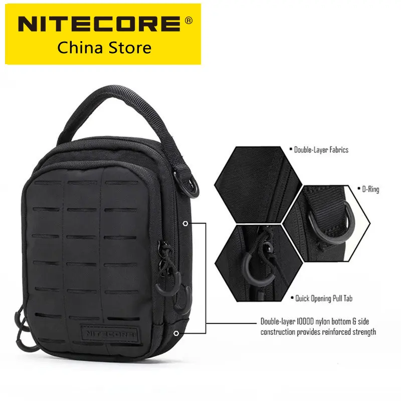 NITECORE NUP10 NUP20 Pocket Pouch Black Sling Bag 1000D Nylon Handbag Tactical Crossbody Molle System vita s uomo donna