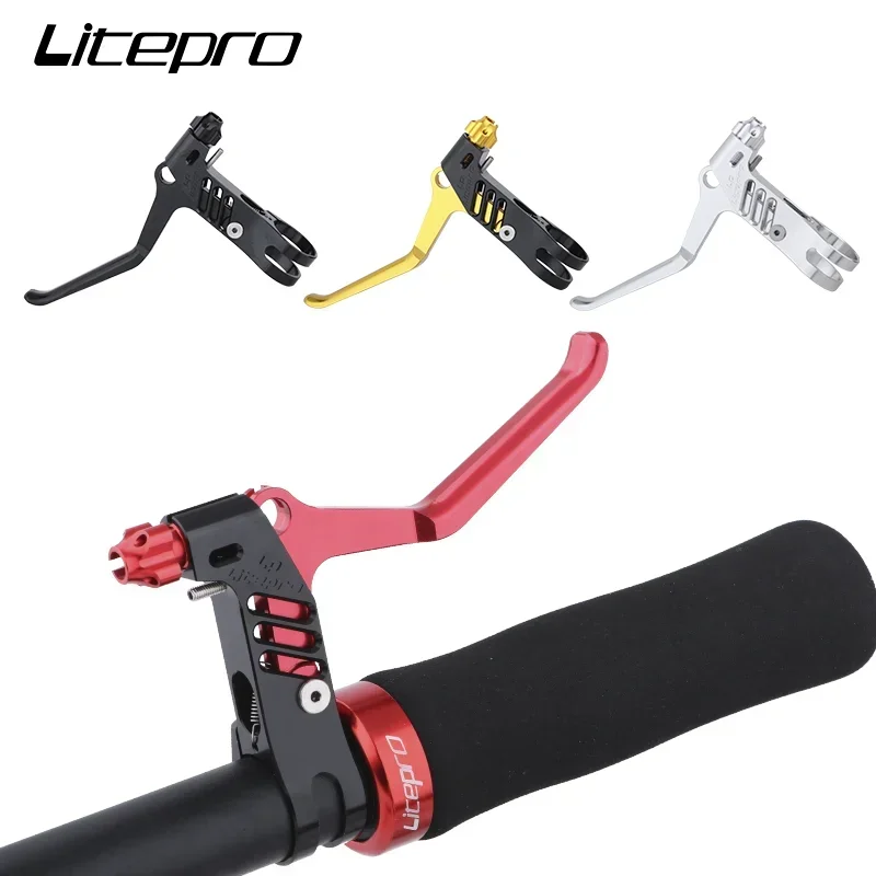 Litepro Ultralight CNC Foldable Bicycle V-Brake Lever Hollow Aluminum Alloy 22.2mm Road Bicycle Brake Lever Cycling Accessories