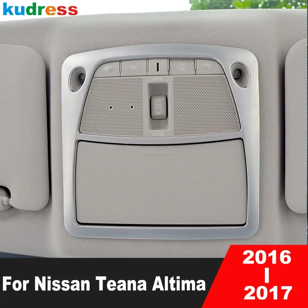 For Nissan Teana Altima 2016 2017 Matte Car Front Rear Roof Dome Reading Light Lamp Cover Trim Interior Mouldings Accessories