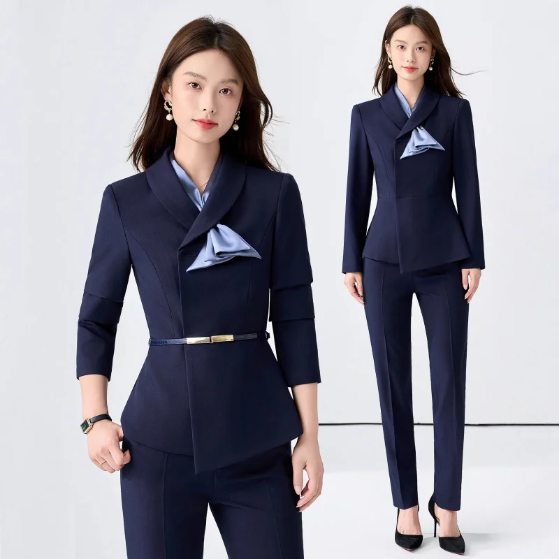 

High-End Professional Suit Set for Women Elegant Hotel Front Desk Jewelry Store Sales Department Customer Service Autumn Winter