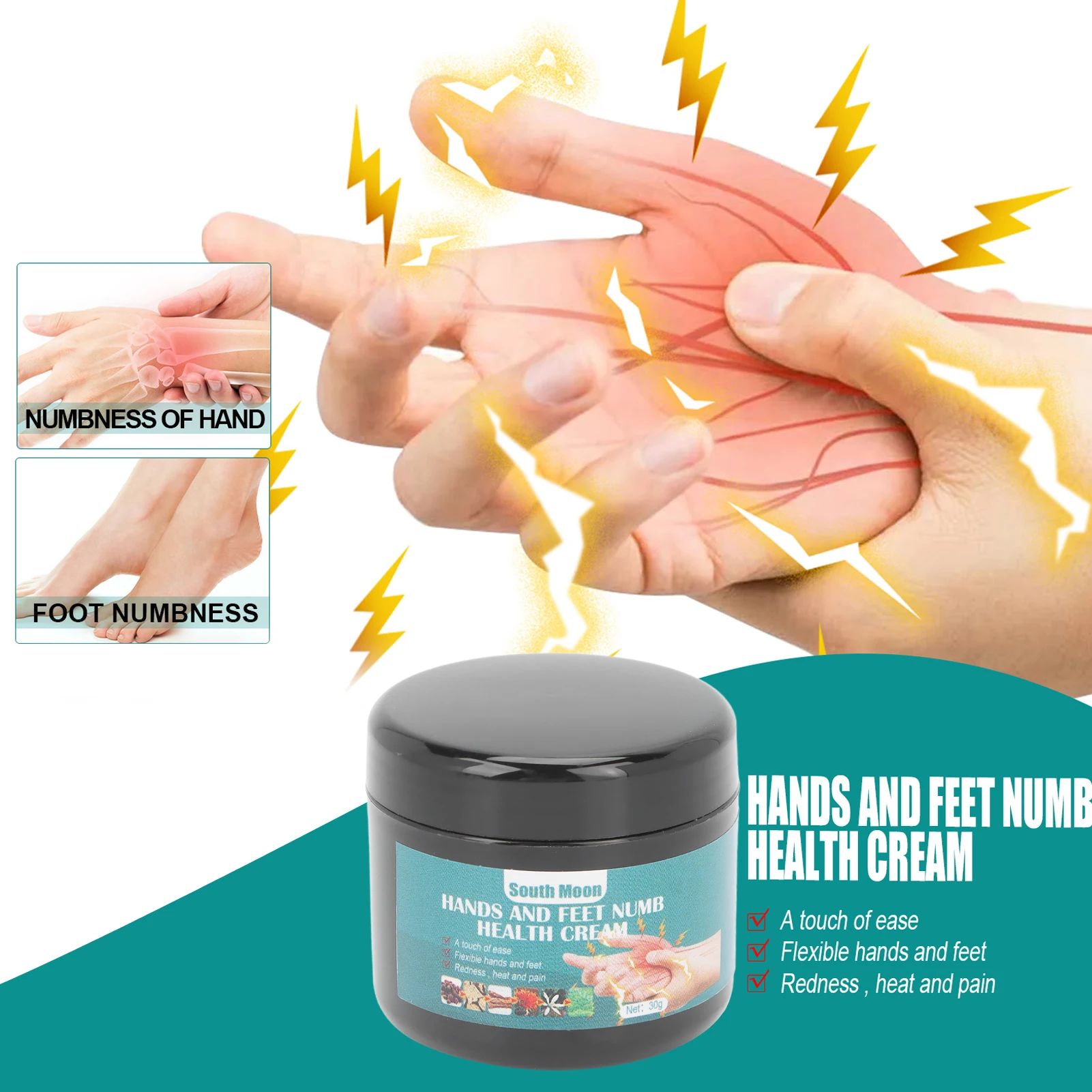 Arthritis Cream Hands Feet Numbness Cream 30g Natural Materials Relieve Numbness Health Cream for Leg Foot Arm