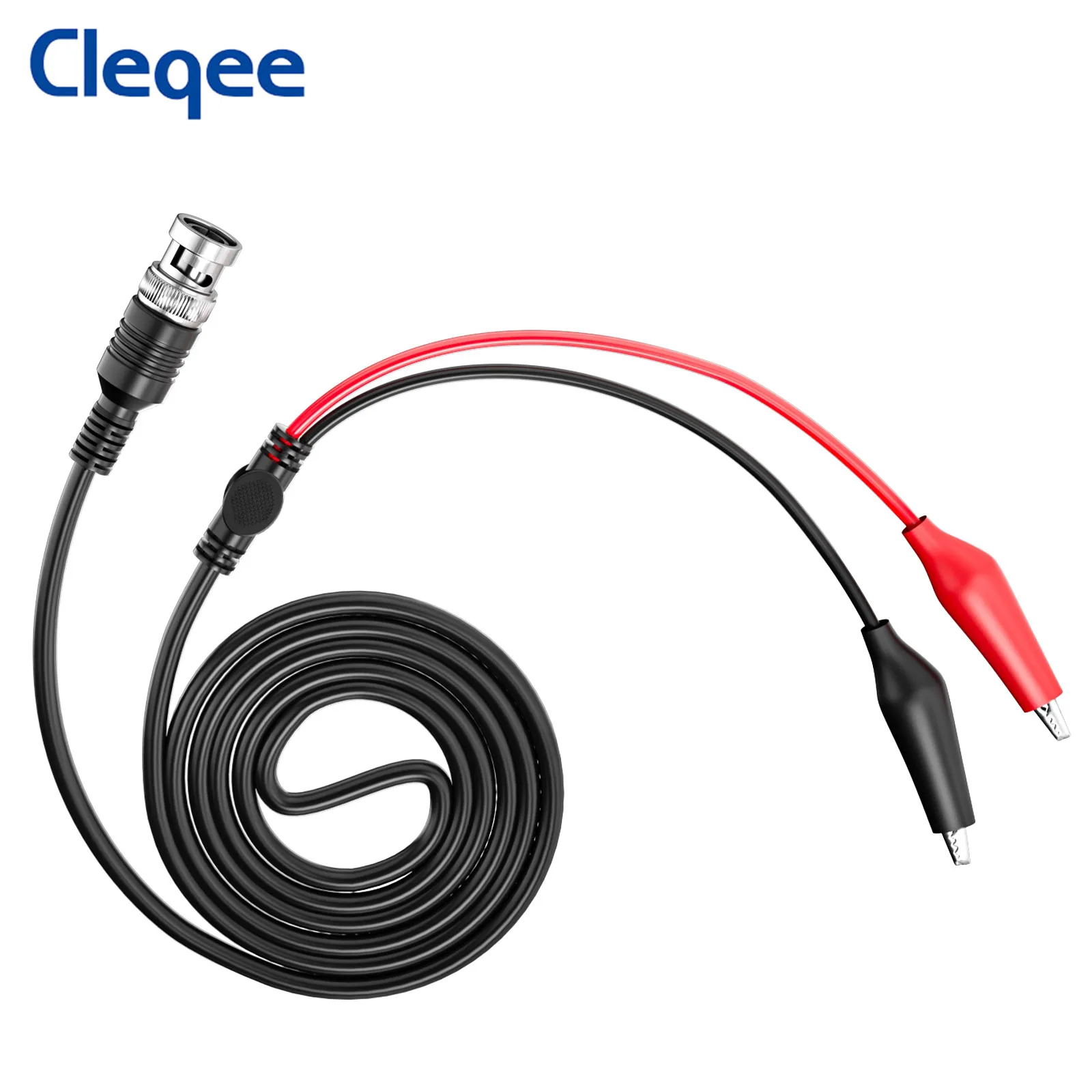 Cleqee P1011 BNC Q9 Male Plug to Dual Alligator Clips Oscilloscope Test Probe Test Lead Cable 110cm Wire