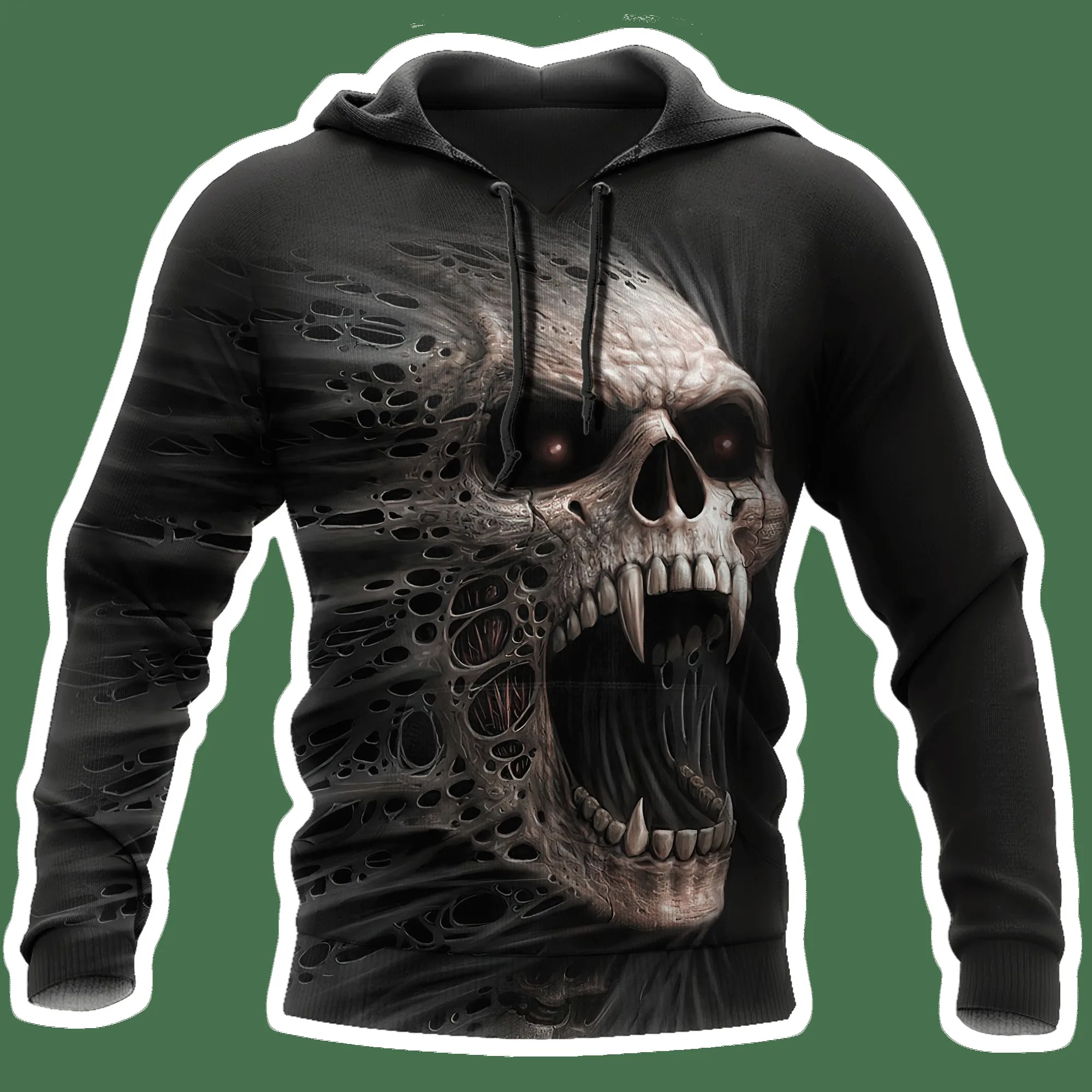 Men's Hoodie Skull Design Hoodies 3D Print Horror Graphic Tops Autumn Long Sleeve Streetwear Hooded Hoodie For Men Clothes