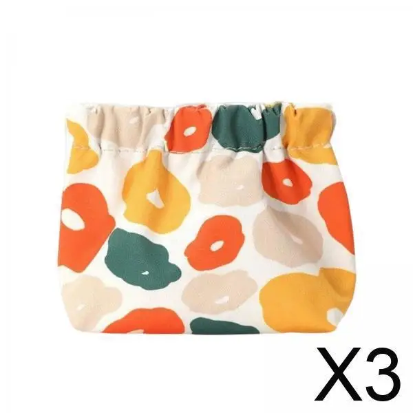 

3xмешочек для макияжа, водостойкий, большой емкости для ключей, для женщин и девочек, оранжевый цвет