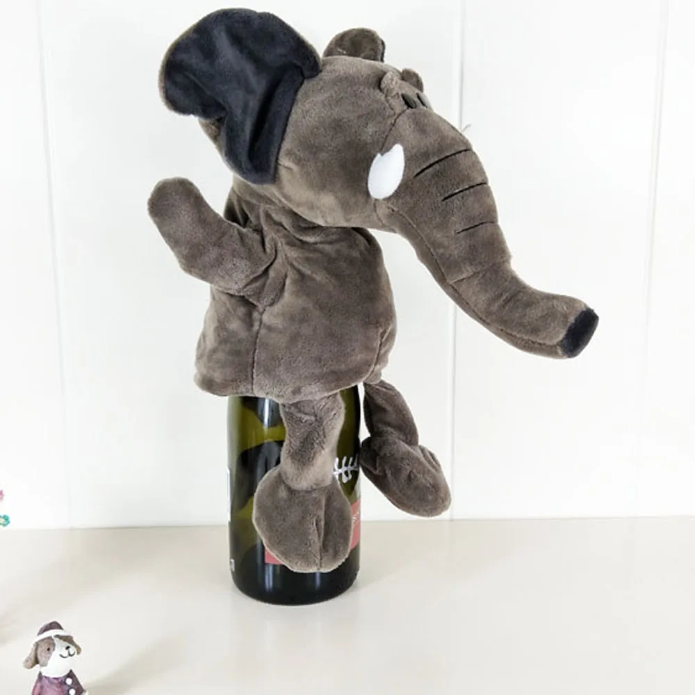 Presente de pelúcia macio infantil crianças elefante cinza brinquedo de pelúcia fantoche de mão