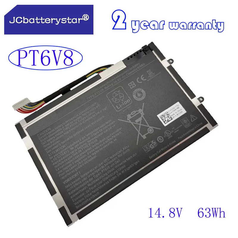 

Высококачественный аккумулятор для ноутбука JC PT6V8 для DELL Alienware M11x M14x R1 R2 R3 P18G T7YJR 8P6X6 08P6X6 14,8 в 63WH