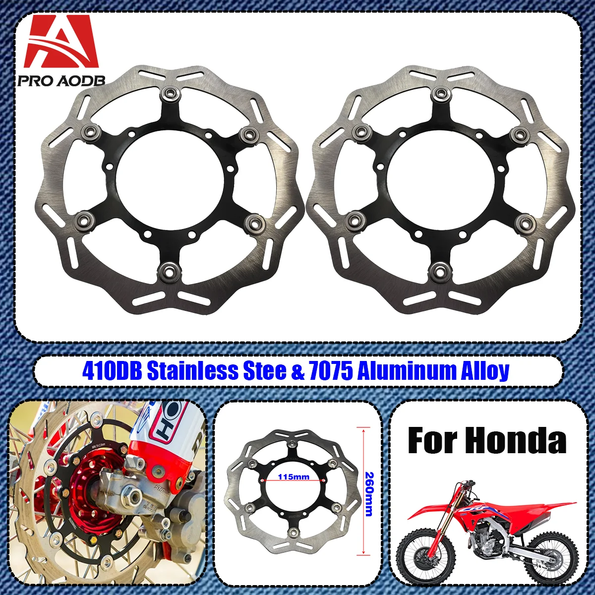 

For Honda Motorcycle 260mm Rotor Disk Front Floating Brake Disc CRF450R CRF450RX CRF250X CRF250RX CR125 CR250 CRF250R