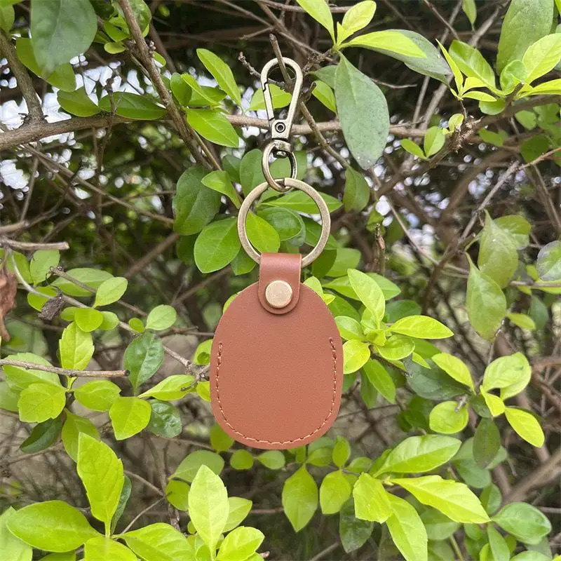 Schlüsselanhänger für Schutzhülle, Retro, hochwertiger Leder-Schlüsselanhänger für Anti-Verlust-Tracker, Ortungsgerät-Zubehör – Detail 6