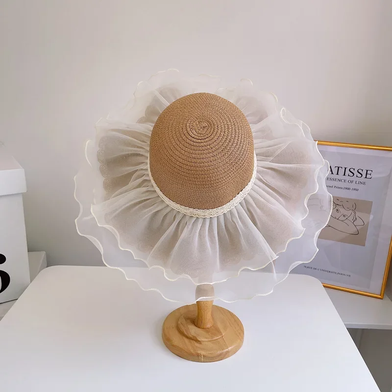 Fashion New Spring and Summer Floppy Wide Brim Sun Hat Women Strawhat Cap Outdoor Holiday Lady Beach Casual FloralPanama Hat