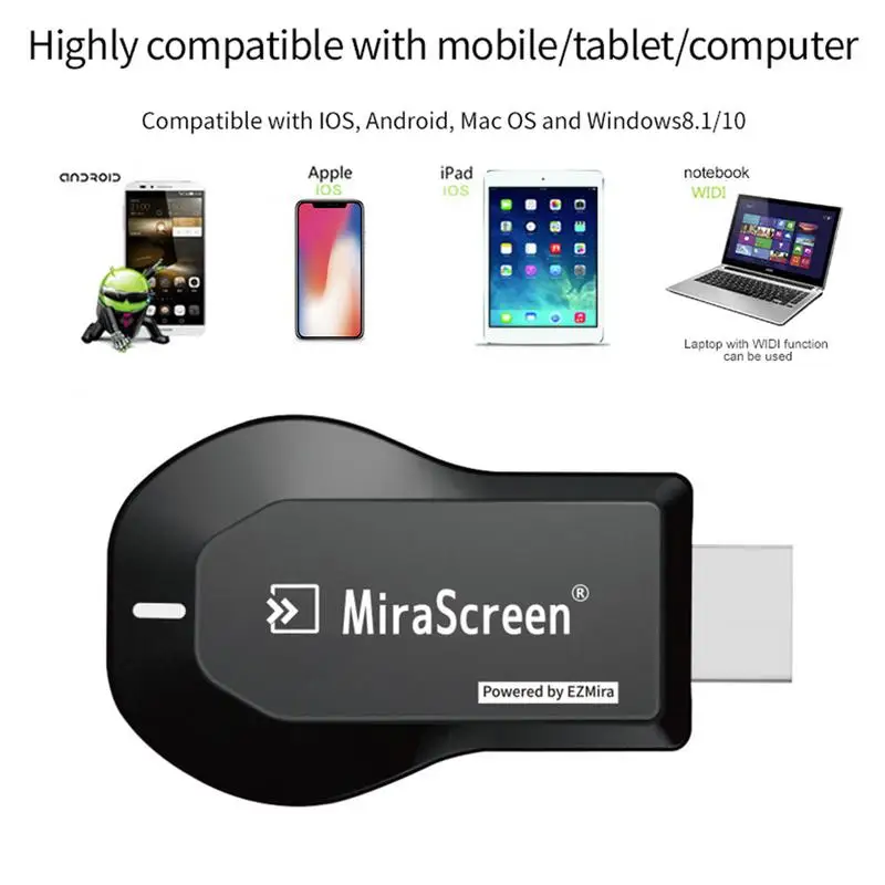 

Anycast Tv Stick 1080P Screen Mirror TV Dongle Wireless Display HDMICompatible Adapter Airplay Miracast forIOS forAndroid