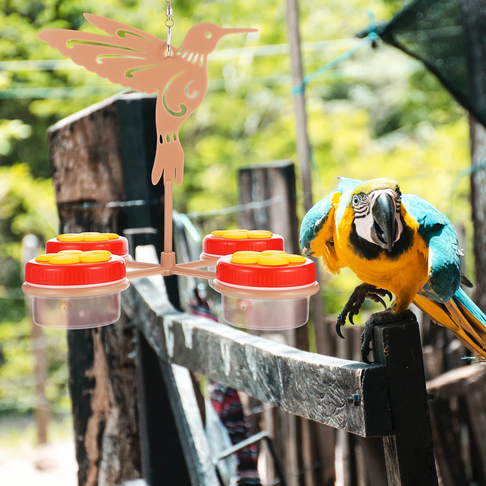 

1Set Flower Shape Hanging Hummingbird Feeder Durable Leak-Proof Bird Water Feeding Holder Outdoor Decorative Garden Bird