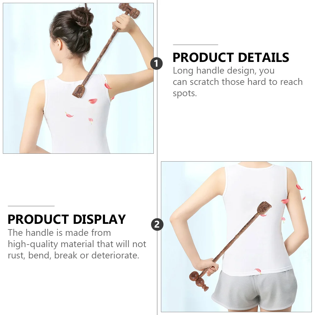 

4pcs Double-Head Massage Hammer Back Scraper Long Handle Wood Body Massager Dual-Use Muscle Relaxation Tool Gift Use