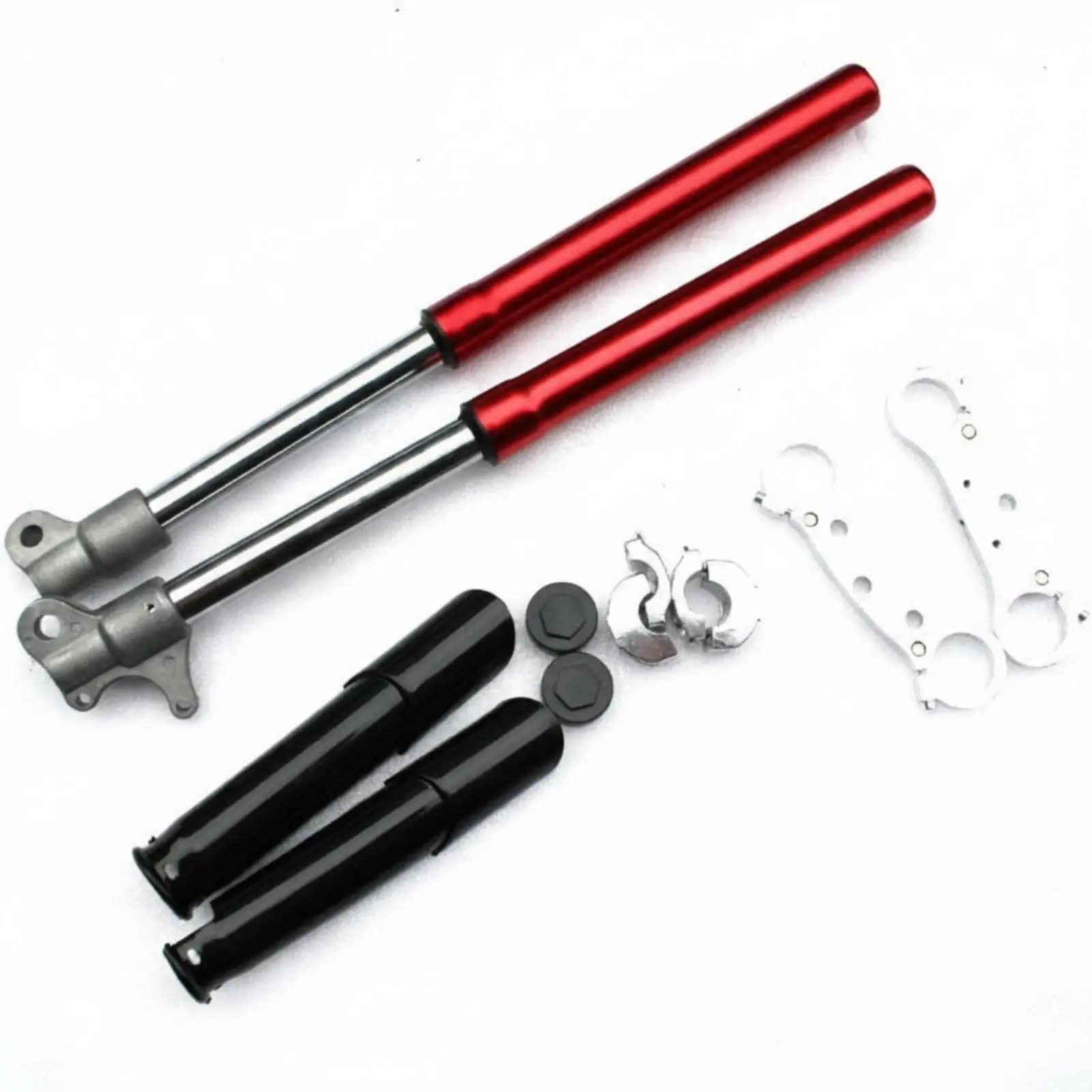 Motorcycle Forks with Connecting Plate Pair Inverted Front Forks Chrome Inverted