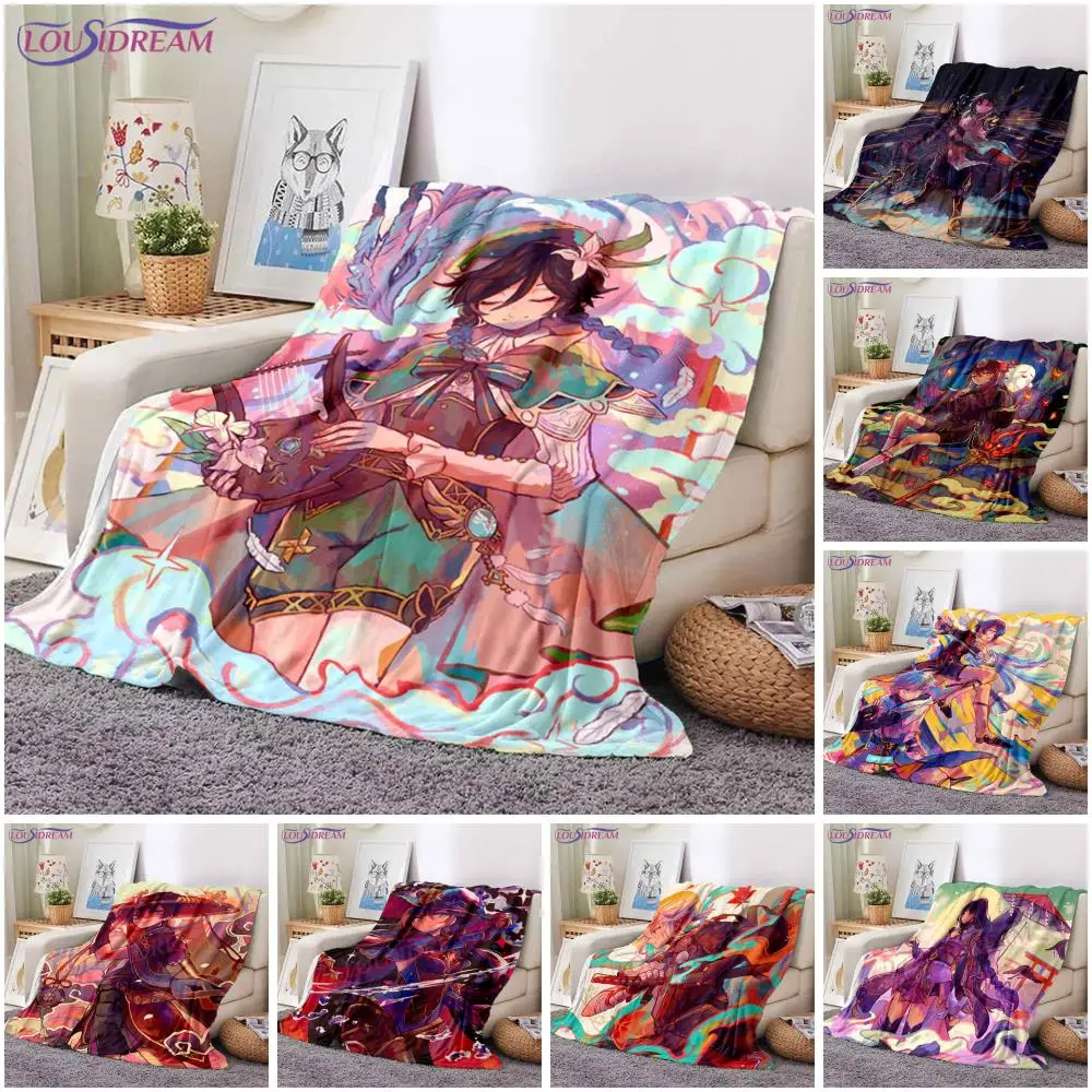 

Genshin Impact Blanket Sofa Bed Living Room Warm Travel Blanket Air Conditioning Blanket