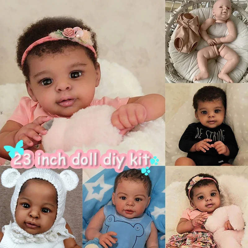 23Inch Popular Unfinished Reborn Baby Doll Kits Jaylan Awake open one's eyes Unassembled Doll Parts With Cloth Body DIY Toy