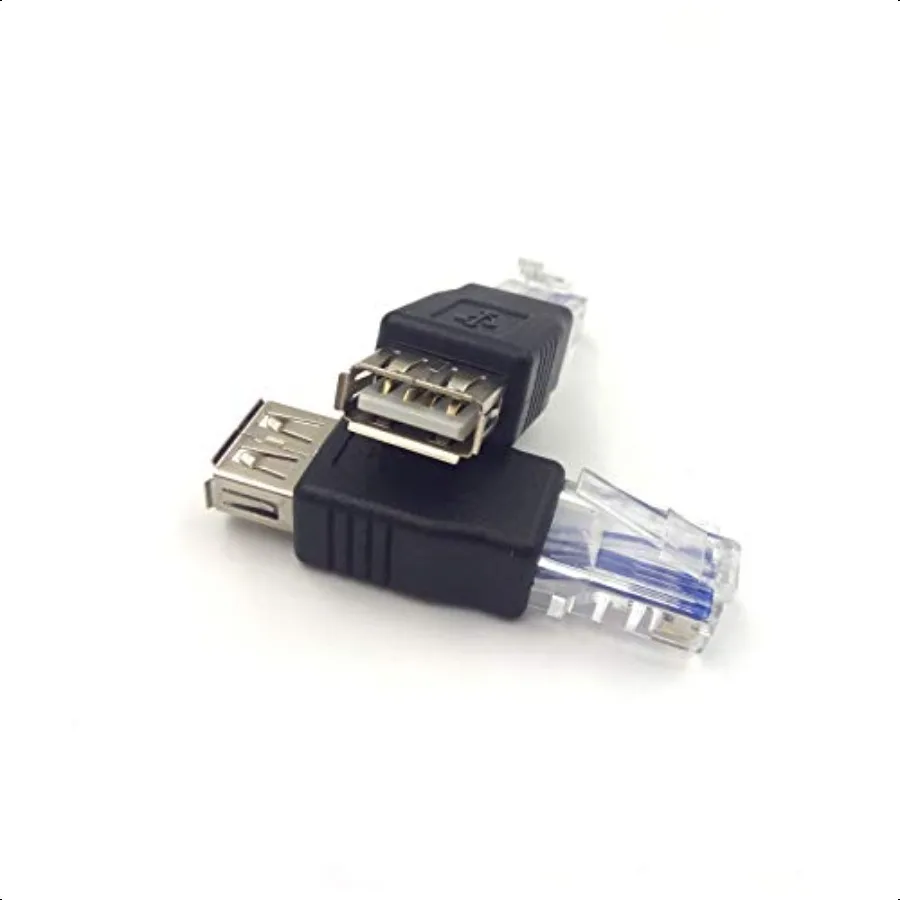 2 Paket USB RJ45 USB2.0 A Female ke RJ45 Ethernet Male AF8P8C Konektor USB Transfer Jaringan Adaptor Steker