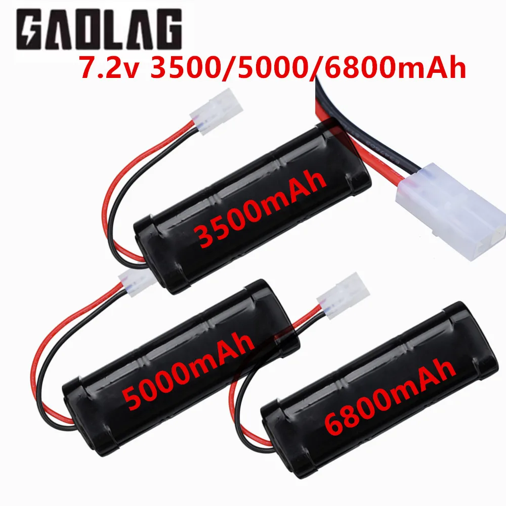 SC Battery NiMH 7.2V Rechargeable Battery For RC 1/16 Cars R/C Truck 7.2v 3500mAh 5000mAh 6800mah Battery with Tamiya Connector