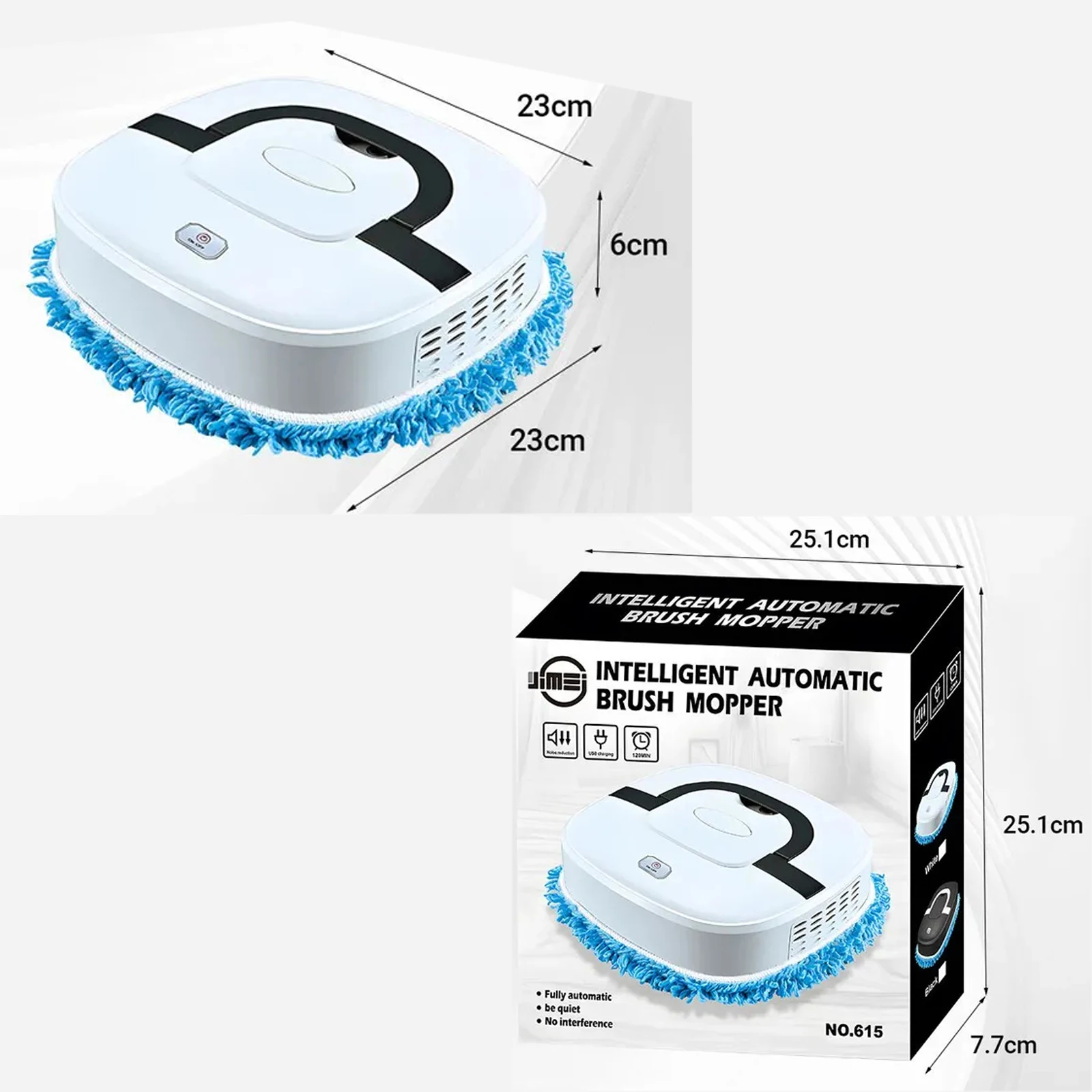 روبوت تنظيف ذكي مع رذاذ وترطيب تلقائي، منظف أرضيات هادئ مضاد للتصادم قابل لإعادة الشحن عبر USB للخشب والبلاط المنزلي