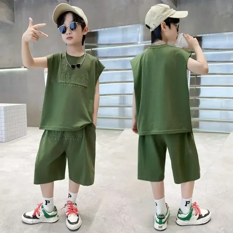 

Summer Short Suit for Toddler Clothes Boy Sets Sleeveless 3 4 5 6 7 8 9 10 11 12 Years Boys Outfit Set Kids' Clothing Tracksuit