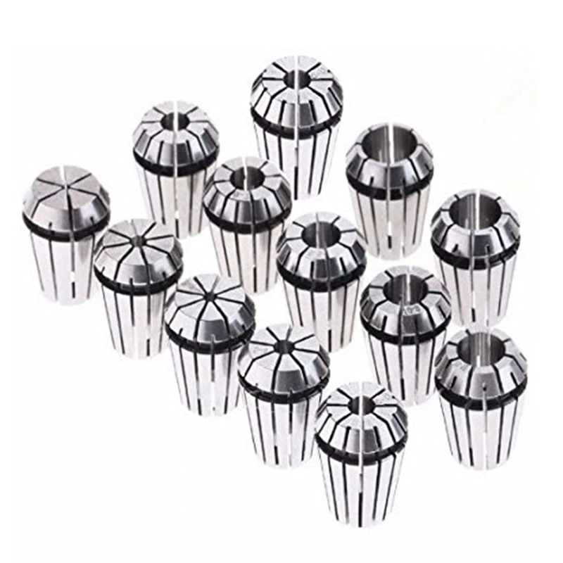 1Set ER20 Spring Collet Set 0.005Mm Silver For CNC Machining Center Engraving Lathe Tool Holder