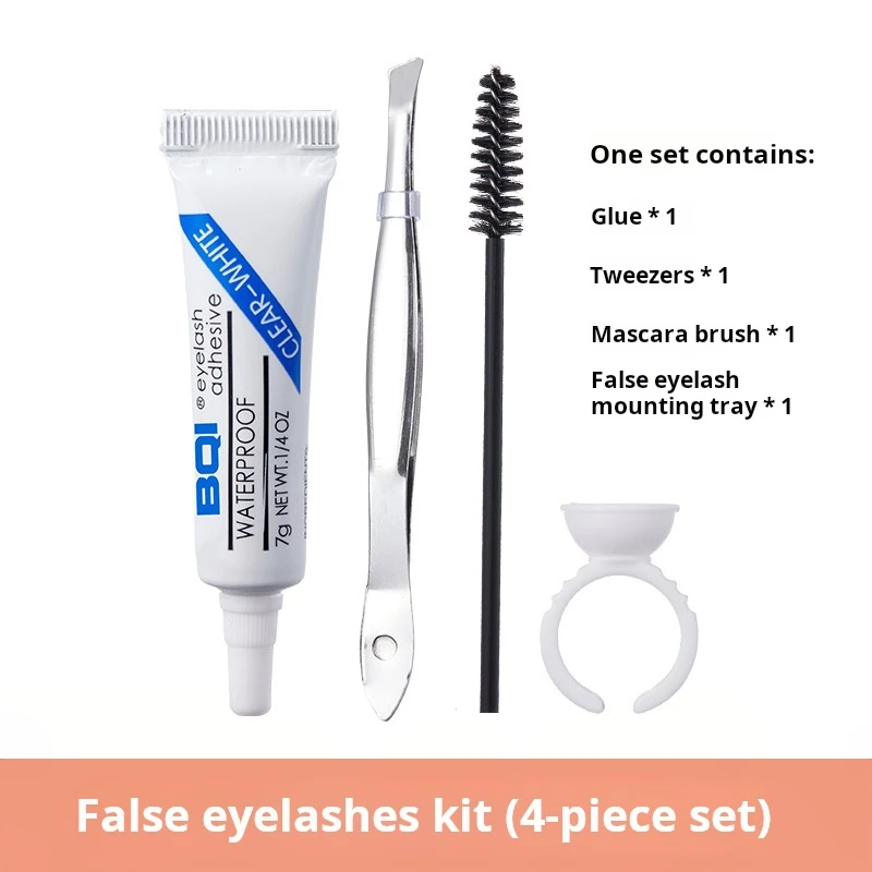 Kit de pegamento para pestañas postizas Bandeja de anillo, rizador de pestañas Cepillo para pestañas